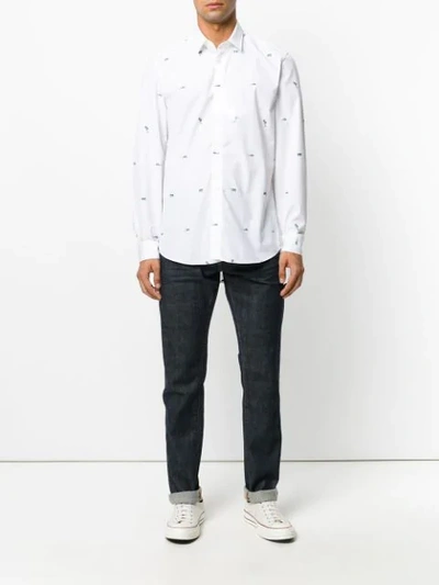 Shop Kenzo Palm Print Shirt In White