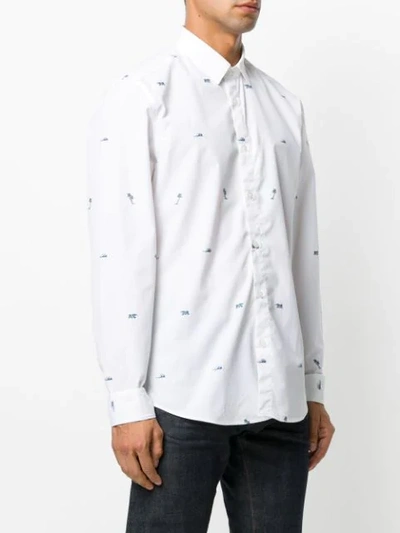 Shop Kenzo Palm Print Shirt In White