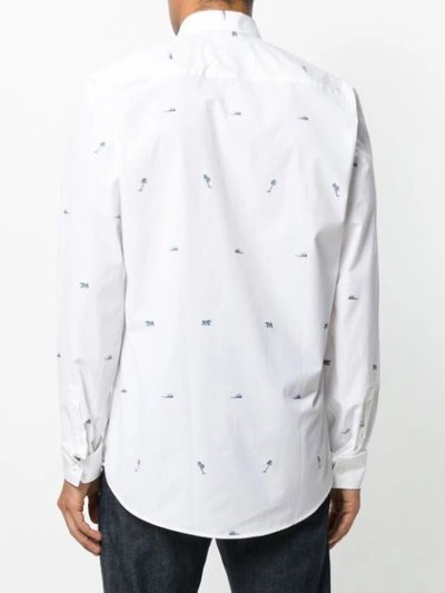 Shop Kenzo Palm Print Shirt In White