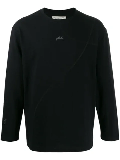 Shop A-cold-wall* Long Sleeve Mesh Logo Sweater In Black