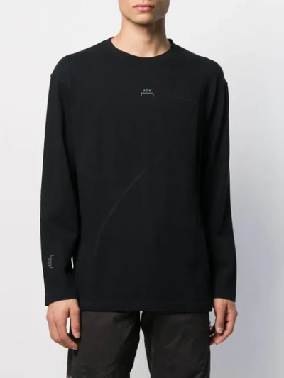 Shop A-cold-wall* Long Sleeve Mesh Logo Sweater In Black