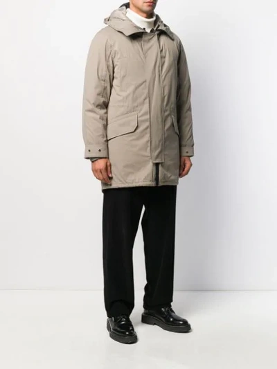 Shop Yves Salomon Layered Hooded Coat In Black