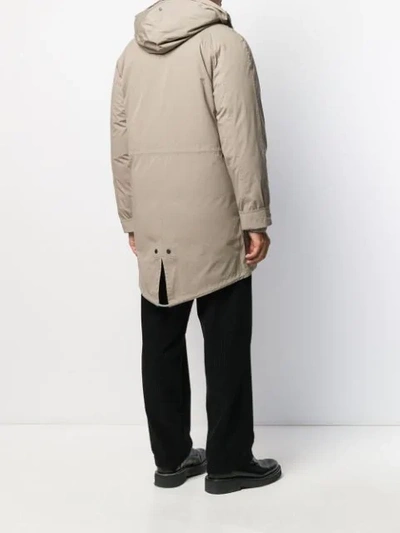 Shop Yves Salomon Layered Hooded Coat In Black