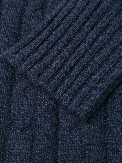 Shop N•peal Cable Roll-neck Jumper In Blue
