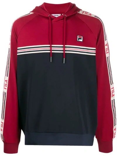 Shop Fila Colour-blocked Hoodie In Red