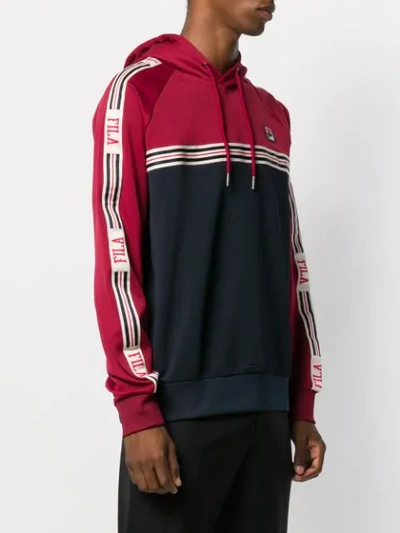 Shop Fila Colour-blocked Hoodie In Red