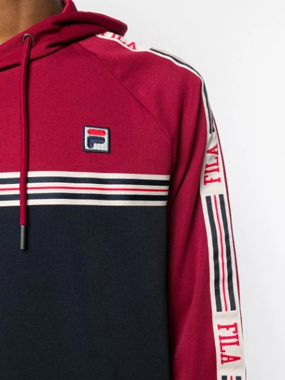 Shop Fila Colour-blocked Hoodie In Red