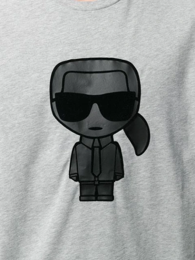 Shop Karl Lagerfeld Ikonik Print T-shirt In Grey