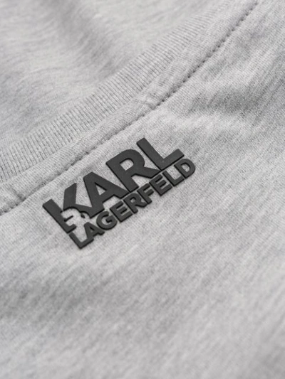 Shop Karl Lagerfeld Ikonik Print T-shirt In Grey