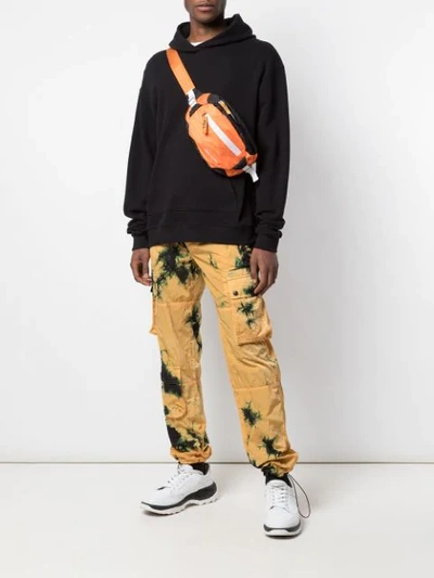 Shop Palm Angels Tie-dye Cargo Trousers In Yellow