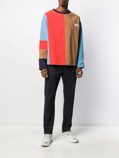 Shop Kenzo Colour Block Corduroy Sweatshirt In 13 - Colorblocked Corduroy