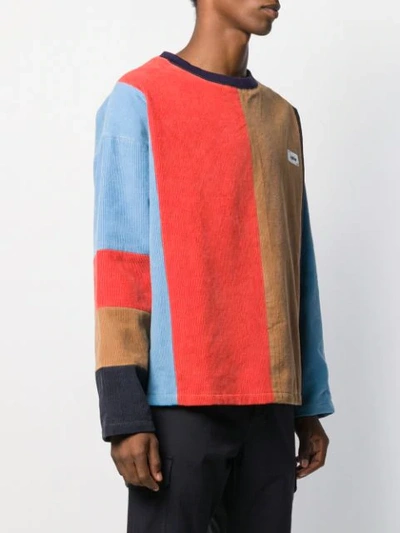 Shop Kenzo Colour Block Corduroy Sweatshirt In 13 - Colorblocked Corduroy