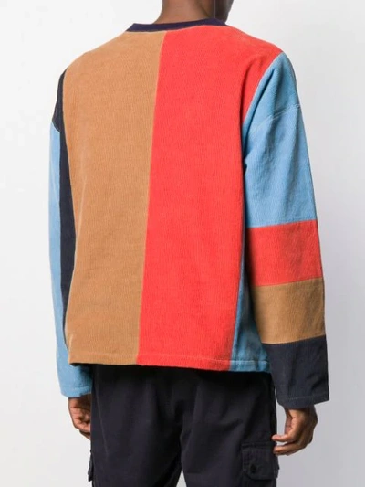 Shop Kenzo Colour Block Corduroy Sweatshirt In 13 - Colorblocked Corduroy