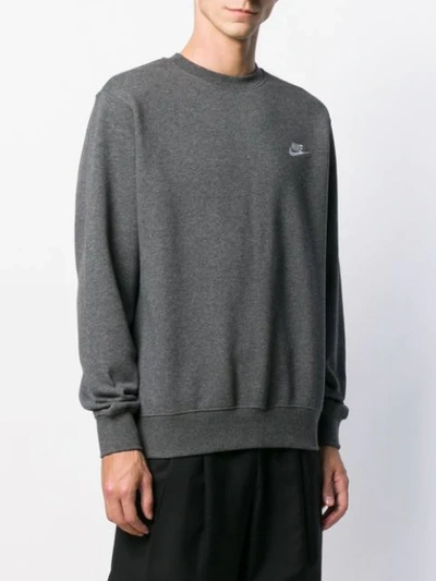 Shop Nike Club Relaxed-fit Sweatshirt In Grey