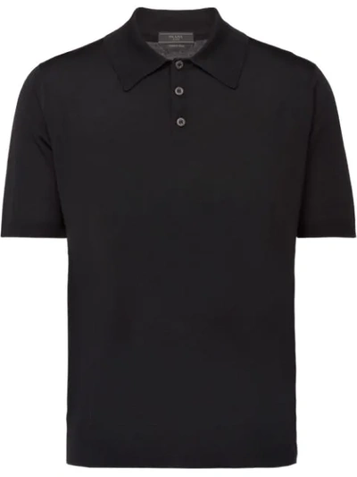Shop Prada Polo Shirt In Black