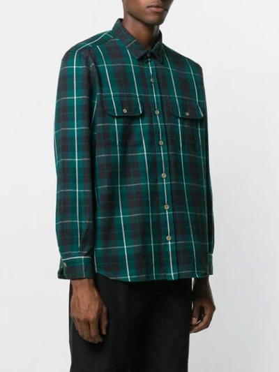 Shop Finamore 1925 Napoli Checked Chest Pocket Shirt In Green