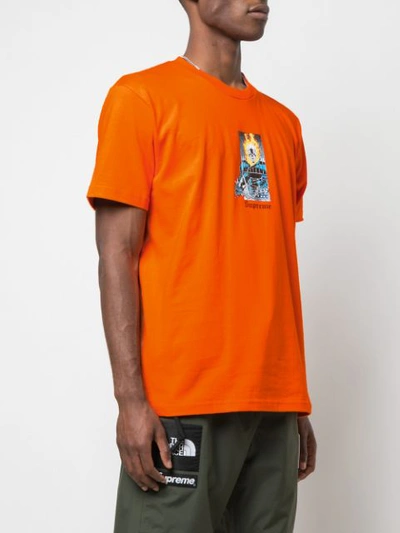 Shop Supreme Graphic Print T-shirt In Orange