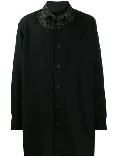 Shop Yohji Yamamoto Long-line Snake Print Shirt In 1 Black
