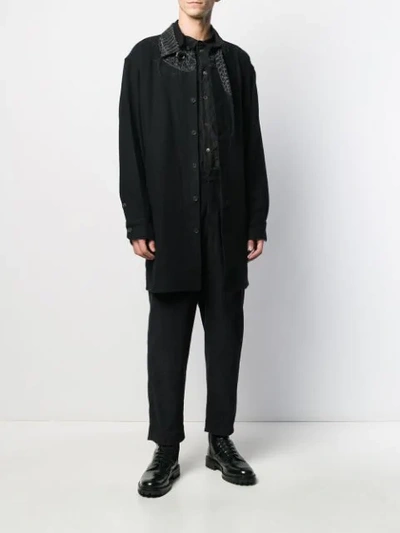 Shop Yohji Yamamoto Long-line Snake Print Shirt In 1 Black
