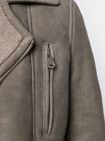 Shop Al Duca D'aosta Shearling Jacket In Grey