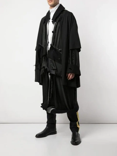 Shop Raf Simons Mantel Im Layering-look In Brown