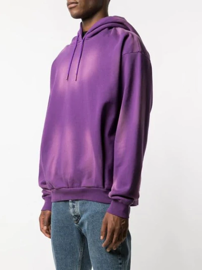 Shop Martine Rose Faded Effect Hoodie In Purple