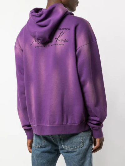 Shop Martine Rose Faded Effect Hoodie In Purple