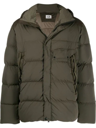 Shop C.p. Company Short Padded Coat In Brown