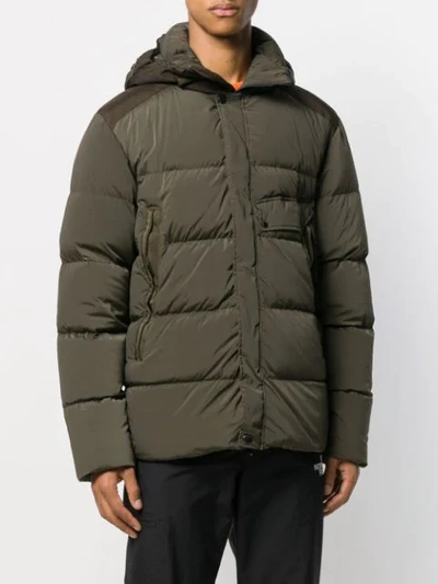 Shop C.p. Company Short Padded Coat In Brown