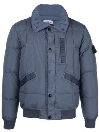 Shop Stone Island Snap Button Jacket In Blue