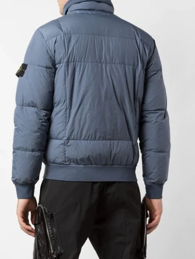 Shop Stone Island Snap Button Jacket In Blue