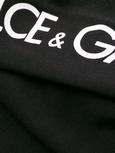 Shop Dolce & Gabbana Logo Sleeve Hoodie In Black