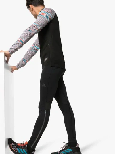 Shop Adidas Originals Supernova Logo Print Leggings In Black