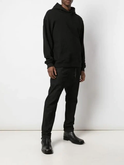 Shop 11 By Boris Bidjan Saberi Slim-fit Dropped Crotch Trousers In Black