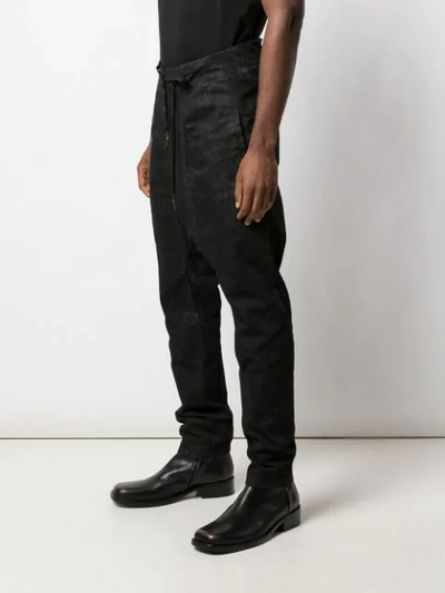 Shop 11 By Boris Bidjan Saberi Slim-fit Dropped Crotch Trousers In Black