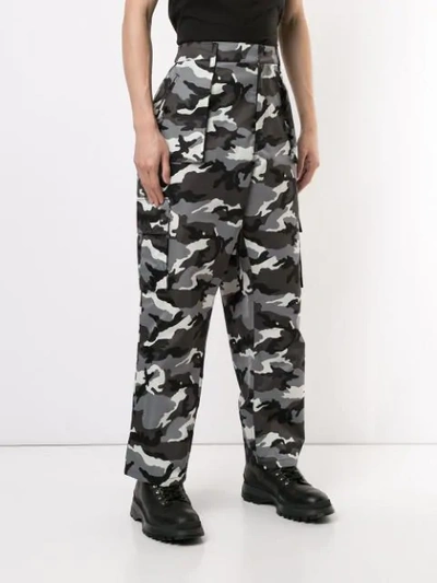 Shop Juun.j Camouflage Print Cargo Trousers In Multicolour