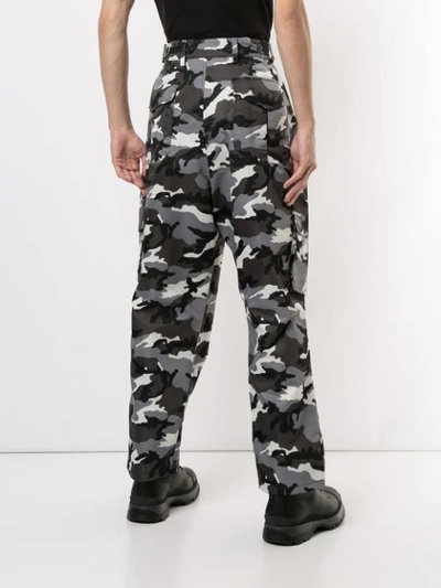 Shop Juun.j Camouflage Print Cargo Trousers In Multicolour