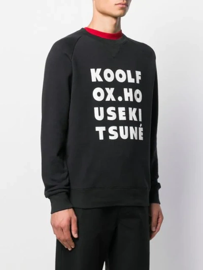Shop Maison Kitsuné Kool Fox Print Jersey Sweatshirt In Black