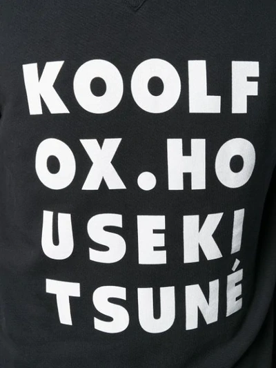 Shop Maison Kitsuné Kool Fox Print Jersey Sweatshirt In Black