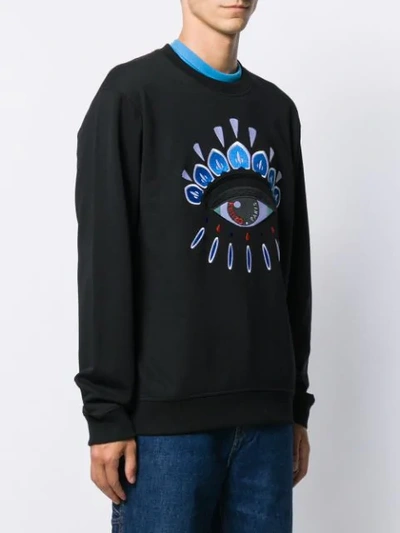 Shop Kenzo Sweatshirt Mit Augen-stickerei - Schwarz In Black
