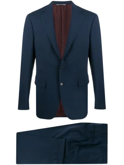 Shop Canali Formal Suit Jacket And Trousers In Blue