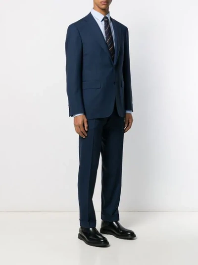 Shop Canali Formal Suit Jacket And Trousers In Blue