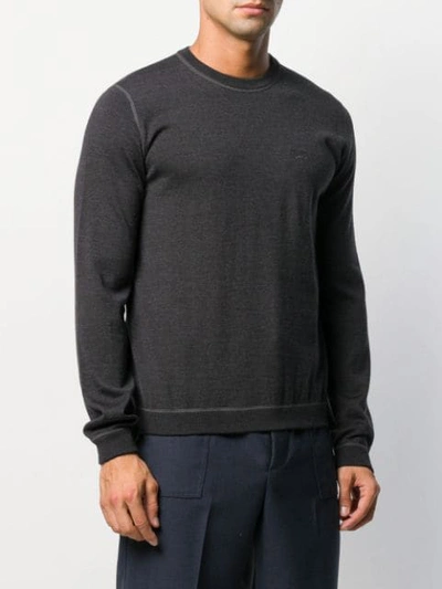 Shop Prada Classic Knitted Jumper In Grey