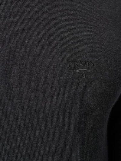 Shop Prada Classic Knitted Jumper In Grey