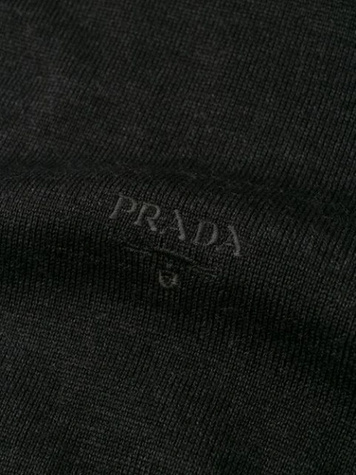 Shop Prada Classic Knitted Jumper In Grey