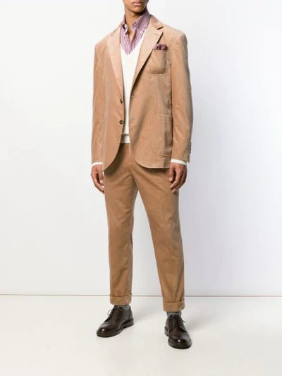 Shop Brunello Cucinelli Two-piece Corduroy Suit - Neutrals