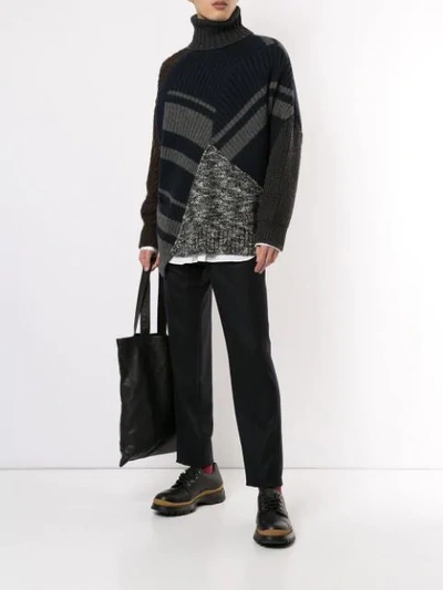 Shop Kolor Patchwork-pullover In Black