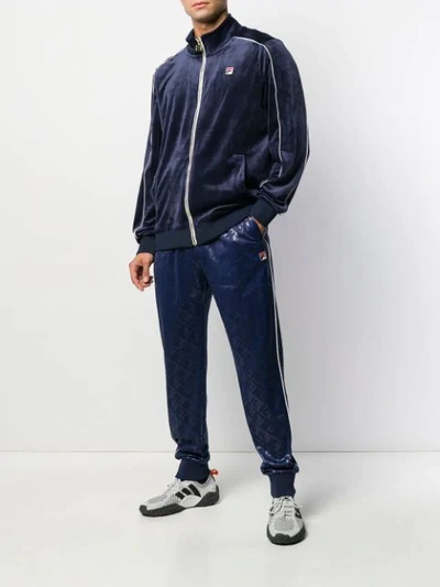 Shop Fila Logo Track Jacket In 003 Blue