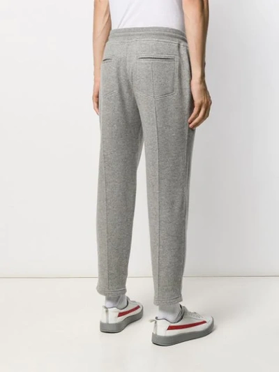 Shop Brunello Cucinelli Elasticated Cashmere Track Trousers In Grey