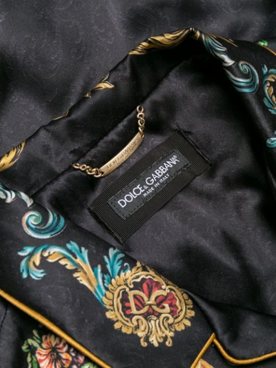 Shop Dolce & Gabbana Heraldic Print Bomber Jacket In Black